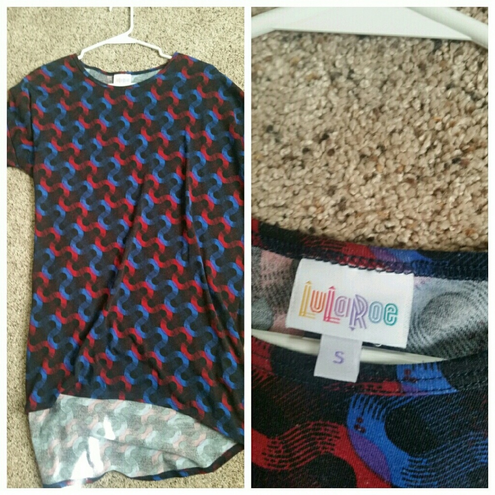 Lula roe small irma red blue and black